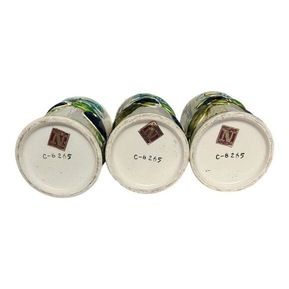 Set of 3 Vintage Napco Ceramic Tumblers C-8265 – Blue Bow & Fruit Design – Japan - Picture 5 of 5